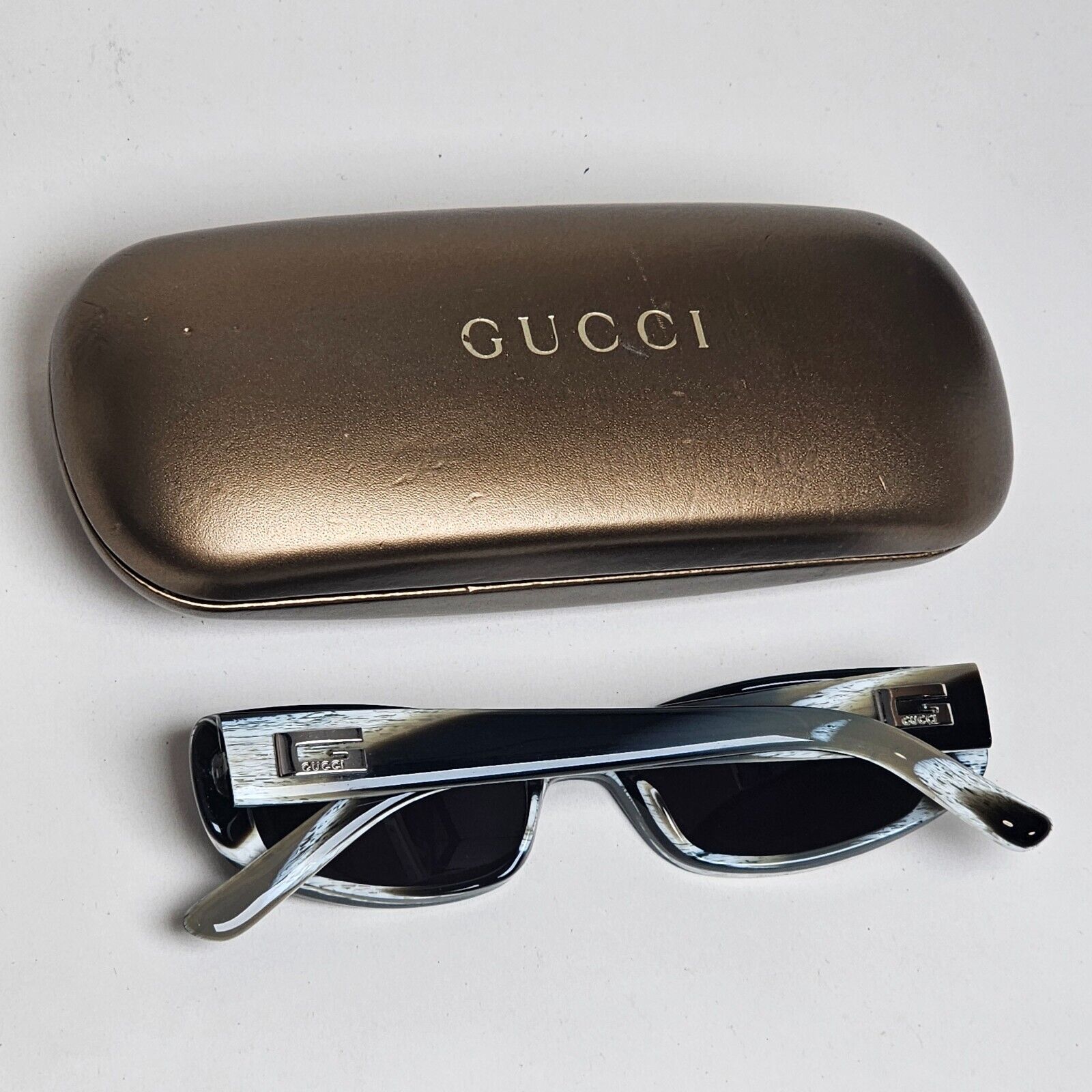 Gucci Sunglasses 1998 Vintage Rectangle Small Black Marble GG 2452/S 5MY 170125