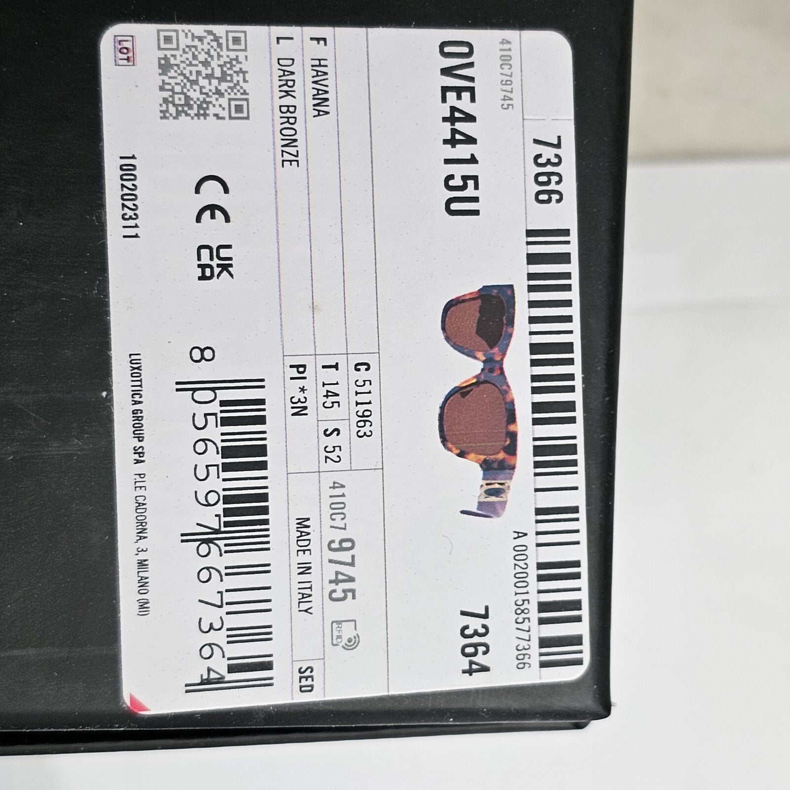 Versace Sunglasses Gold Brown Tortoiseshell Medusa Square MOD VE 4415-U 5119/63