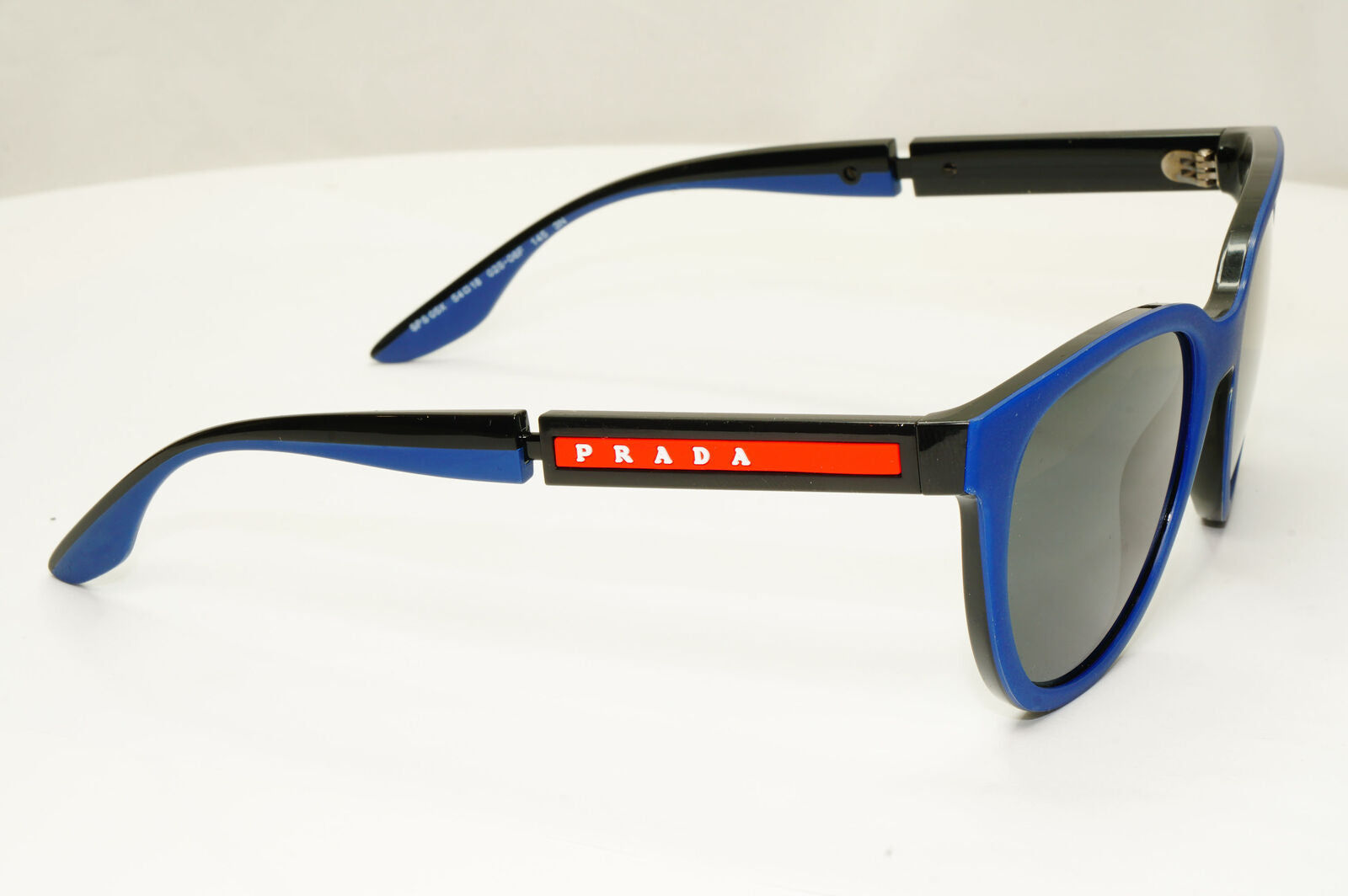 Prada Sunglasses Blue Black Navy Square Red Stripe PS05XS SPS 05X 02S-06F