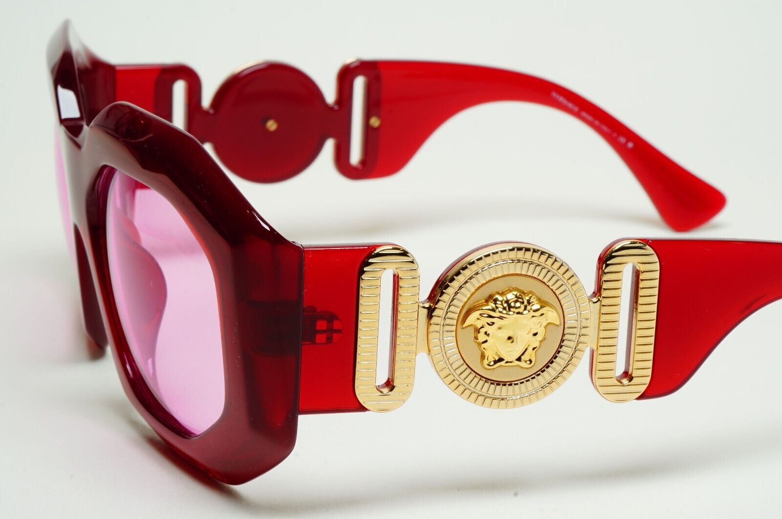 Versace Sunglasses Oversized Medusa Biggie Red Fuchsia MOD VE 4424-U 388/5