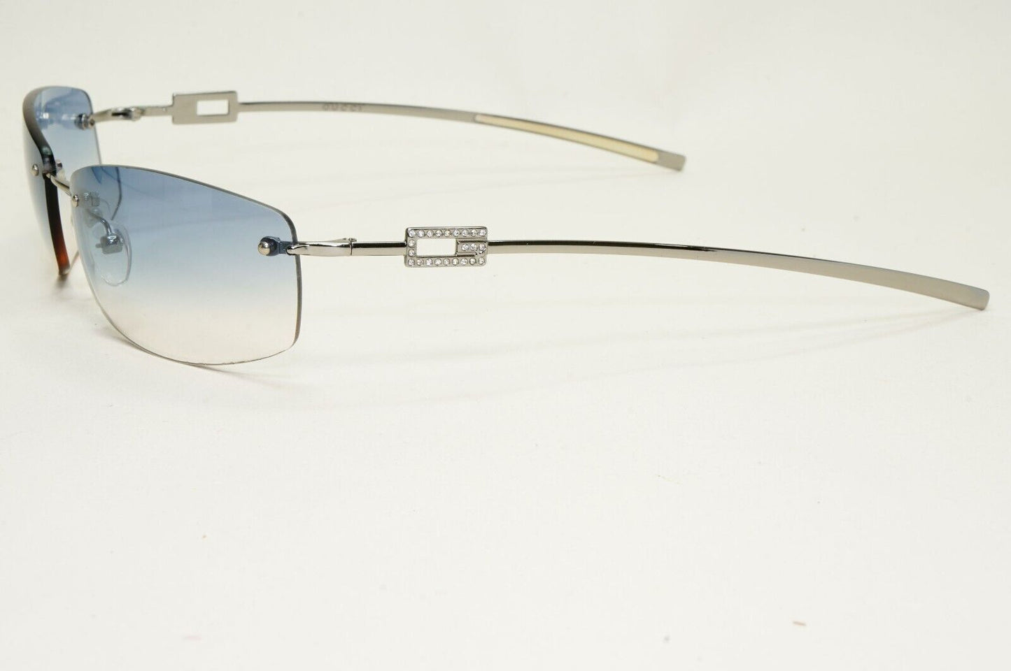 Gucci Sunglasses 1997 Vintage Rimless Silver Blue GG 1784/STRASS 6LBW1 031124