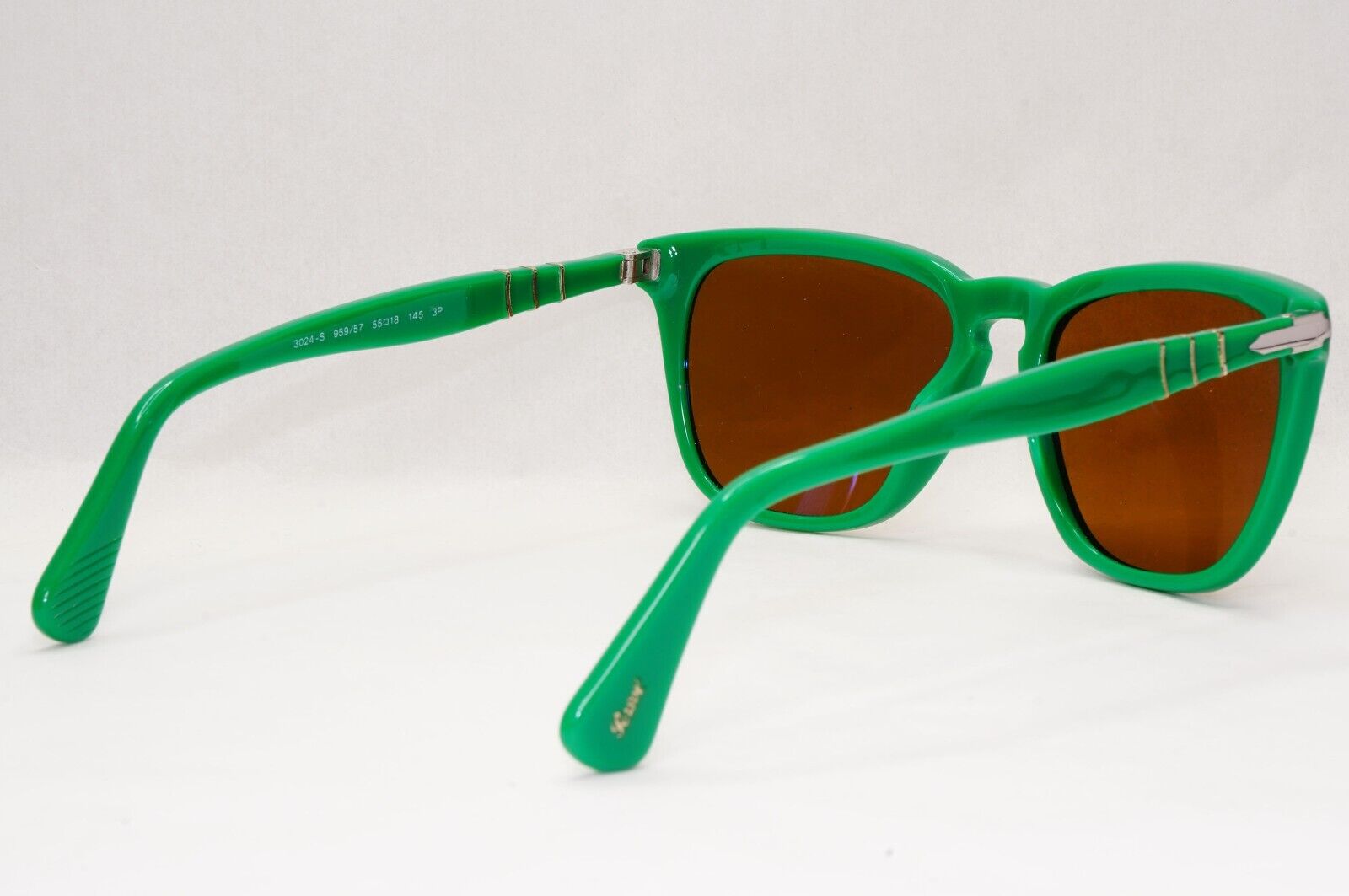 Persol Sunglasses 2012 Capri Polarized Green Brown Square 3024-S 959/57 55mm