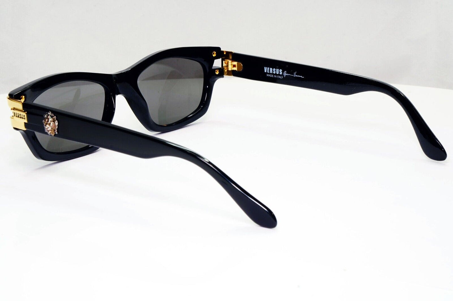 Versus by Gianni Versace 1996 Sunglasses Gold Silver Lion Black MOD E29 COL G52