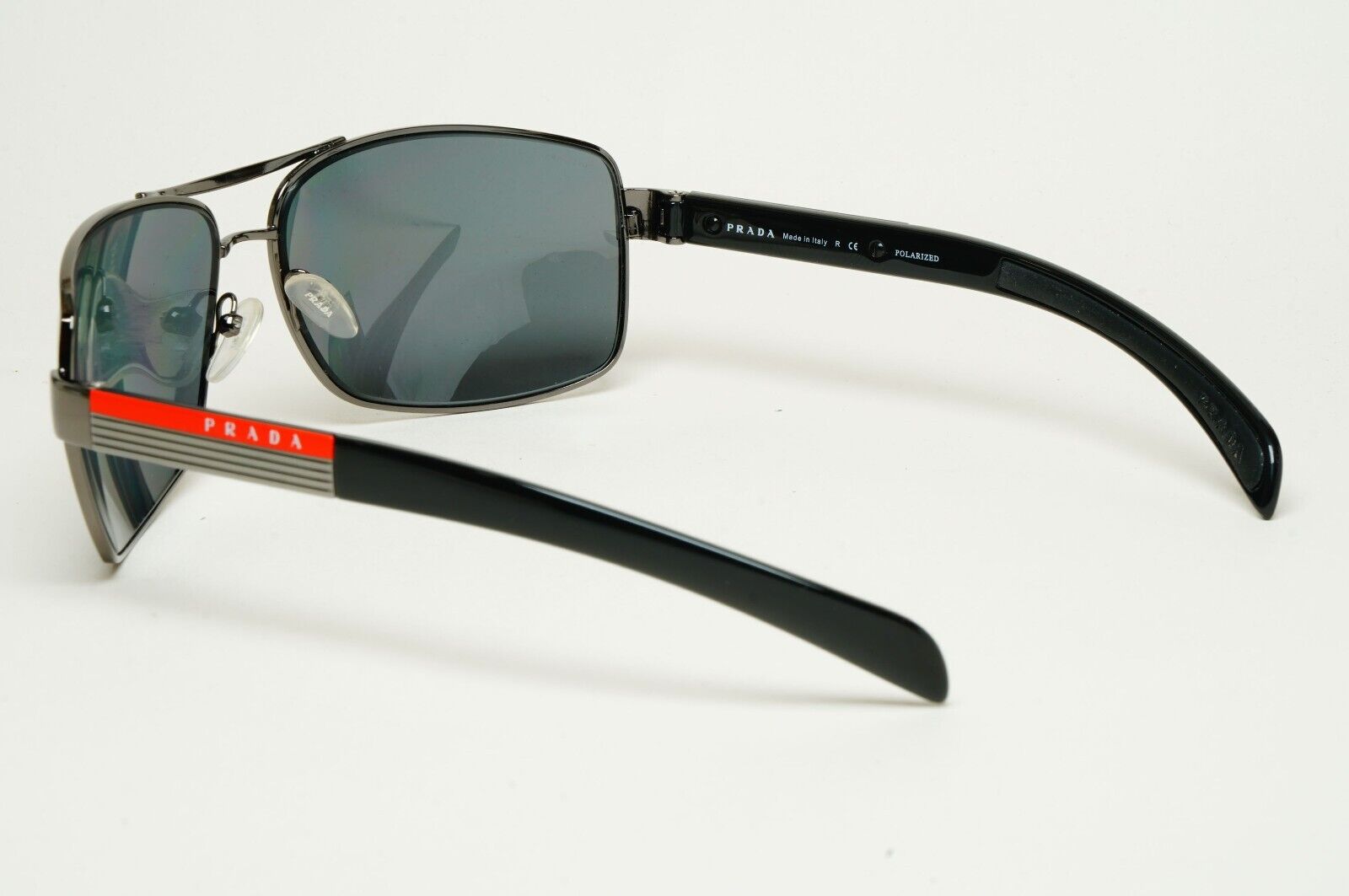 Prada Sunglasses Polarised Gunmetal Grey Square PS54IS SPS 54I 5AV-5Z1 250125