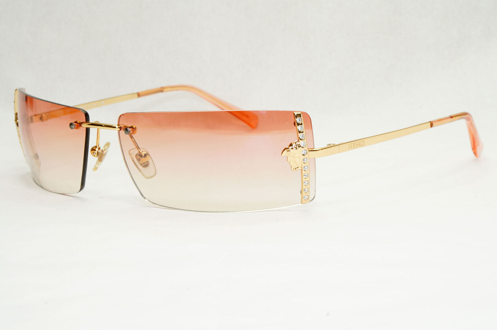 Versace Sunglasses 2004 Vintage Rimless Gold Crystals MOD N29-H N30/536 200124