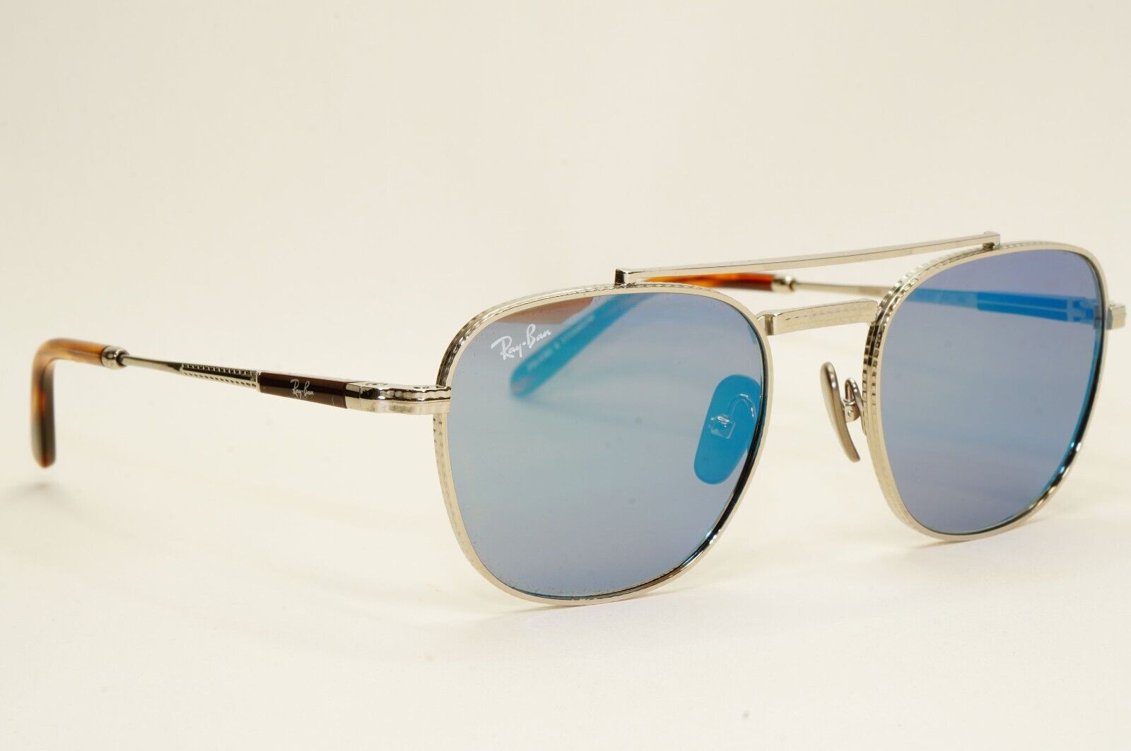 Ray-Ban Sunglasses Frank II Titanium Silver Blue Mirror RB 8258 3139/O4 51mm