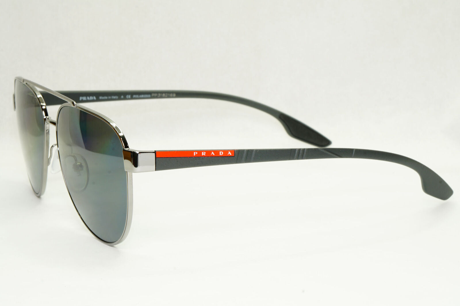 Prada Sunglasses Polarized Gunmetal Grey Pilot Metal PS54TS SPS 54T 5AV-5Z1 58mm