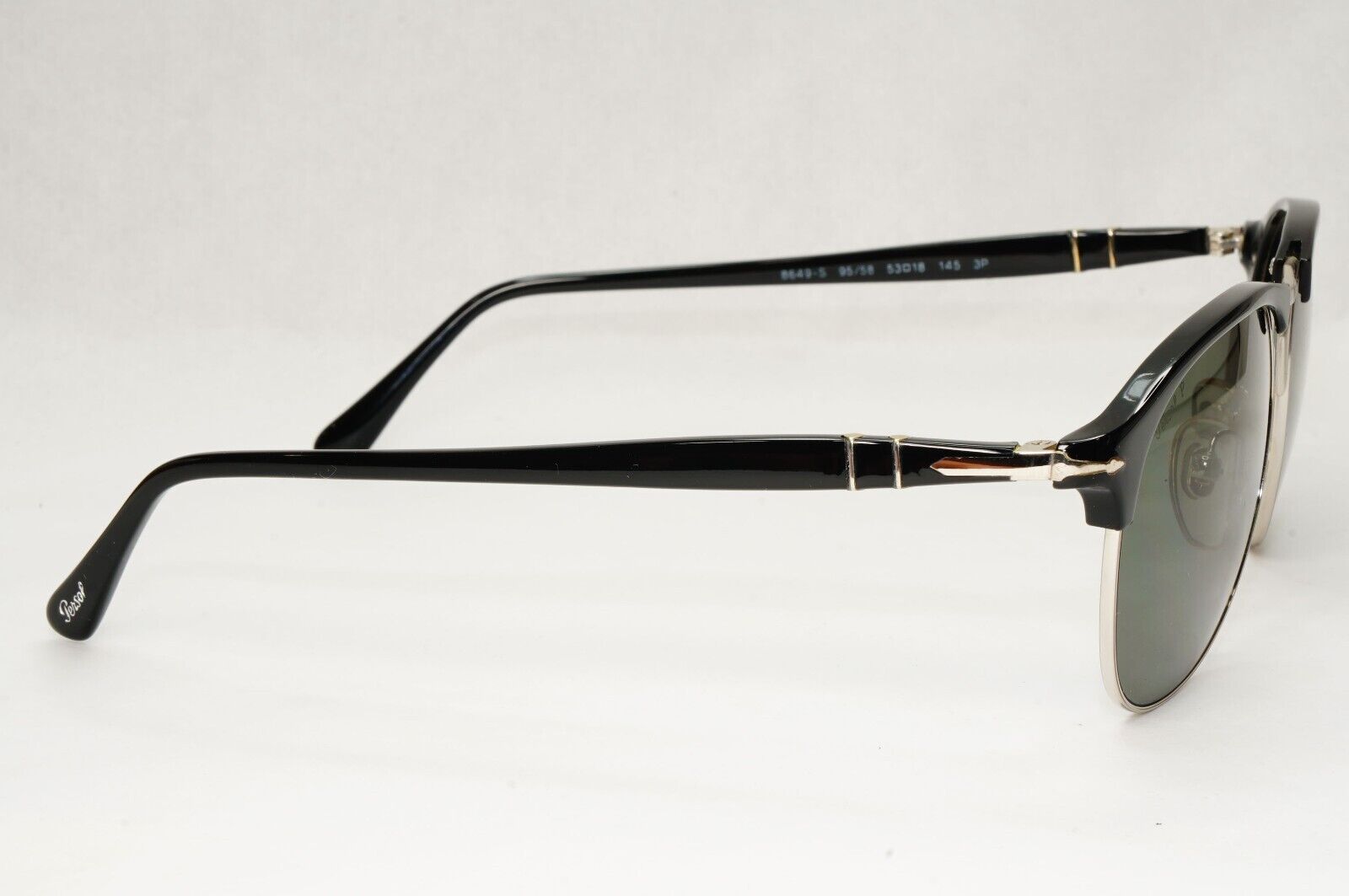 Persol Sunglasses 2015 Polarized Black Green Grey Silver 8649-S 95/58 53mm