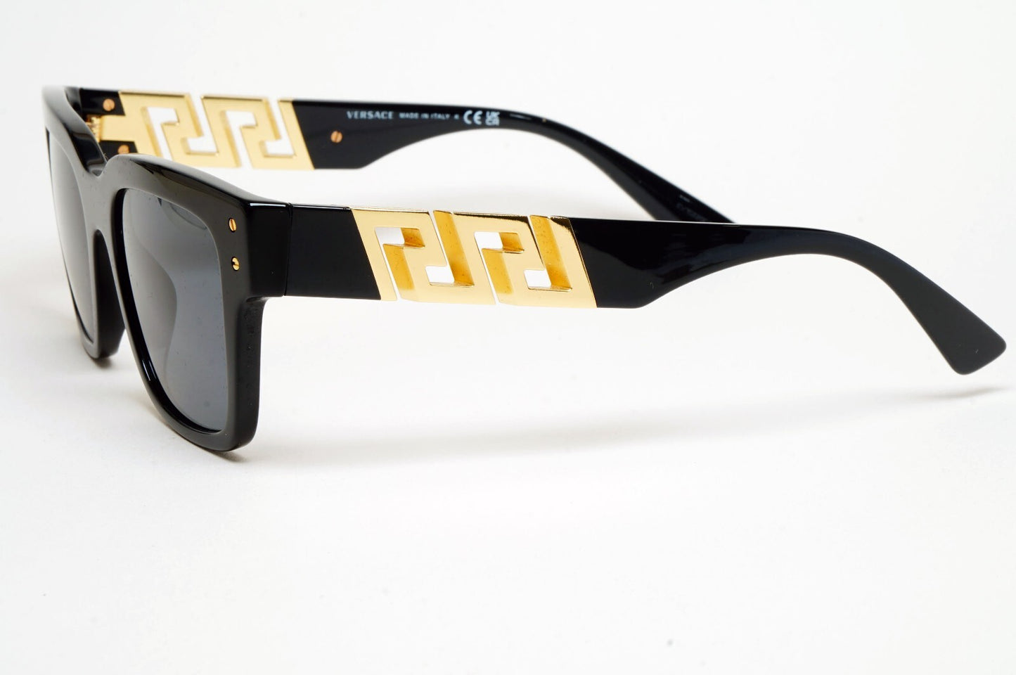 Versace Sunglasses Black Gold Meander Square MOD VE 4421 GB1/87 52mm