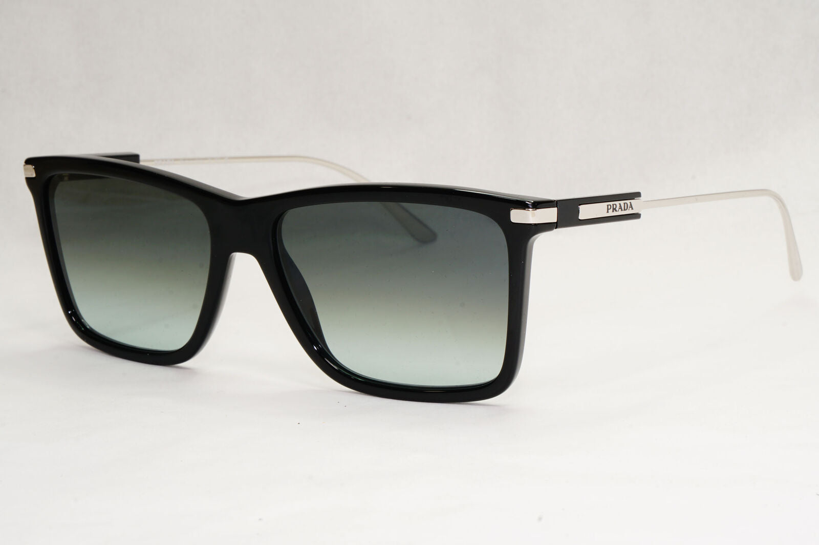 Prada Sunglasses Glass Lens Black Silver Grey Gradient PR01ZS SPR 01Z 1AB-06T