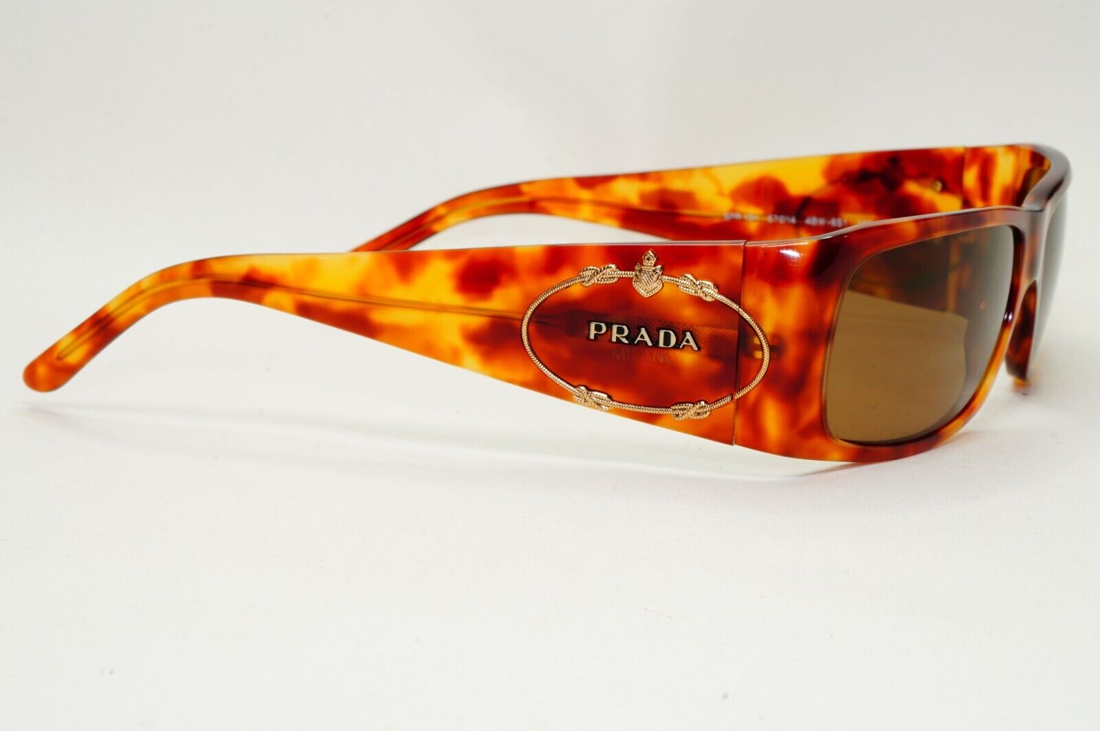 Prada Sunglasses 2007 Vintage Brown Gold Crest PR10HS SPR 10H 4BW-6S1 031124