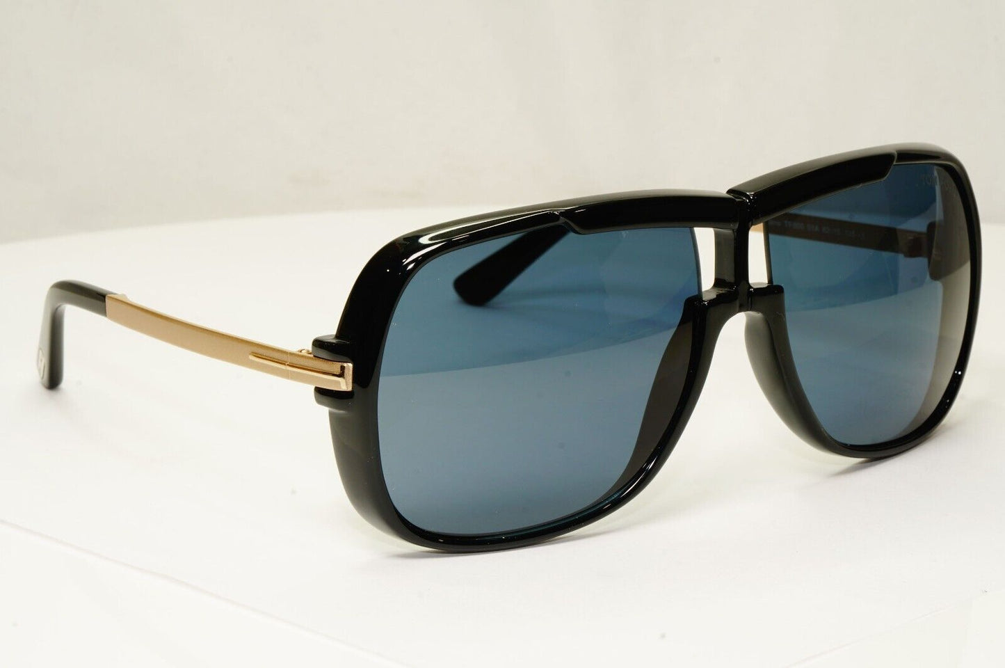 Tom Ford Sunglasses Caine Black Gold Grey Square Mens FT0800 TF800 01A 62mm