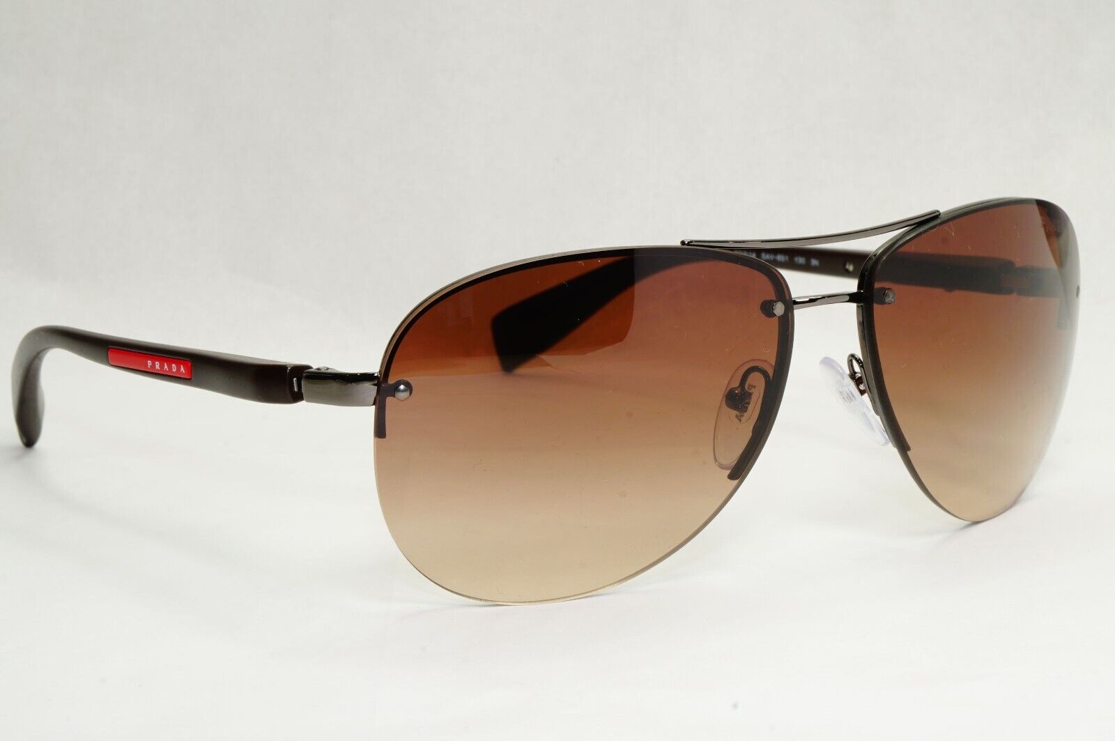 Prada Sunglasses Brown Gradient Pilot Rimless PS56MS SPS 56M 5AV-6S1 62mm