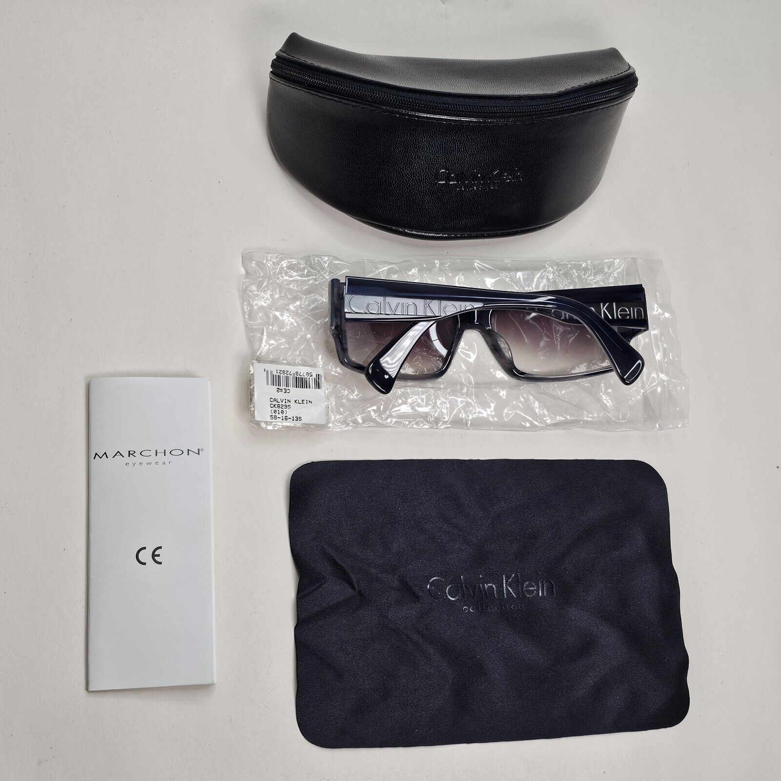 Calvin Klein Sunglasses 2005 Vintage Blue Grey Gradient Square 829S 010 121124