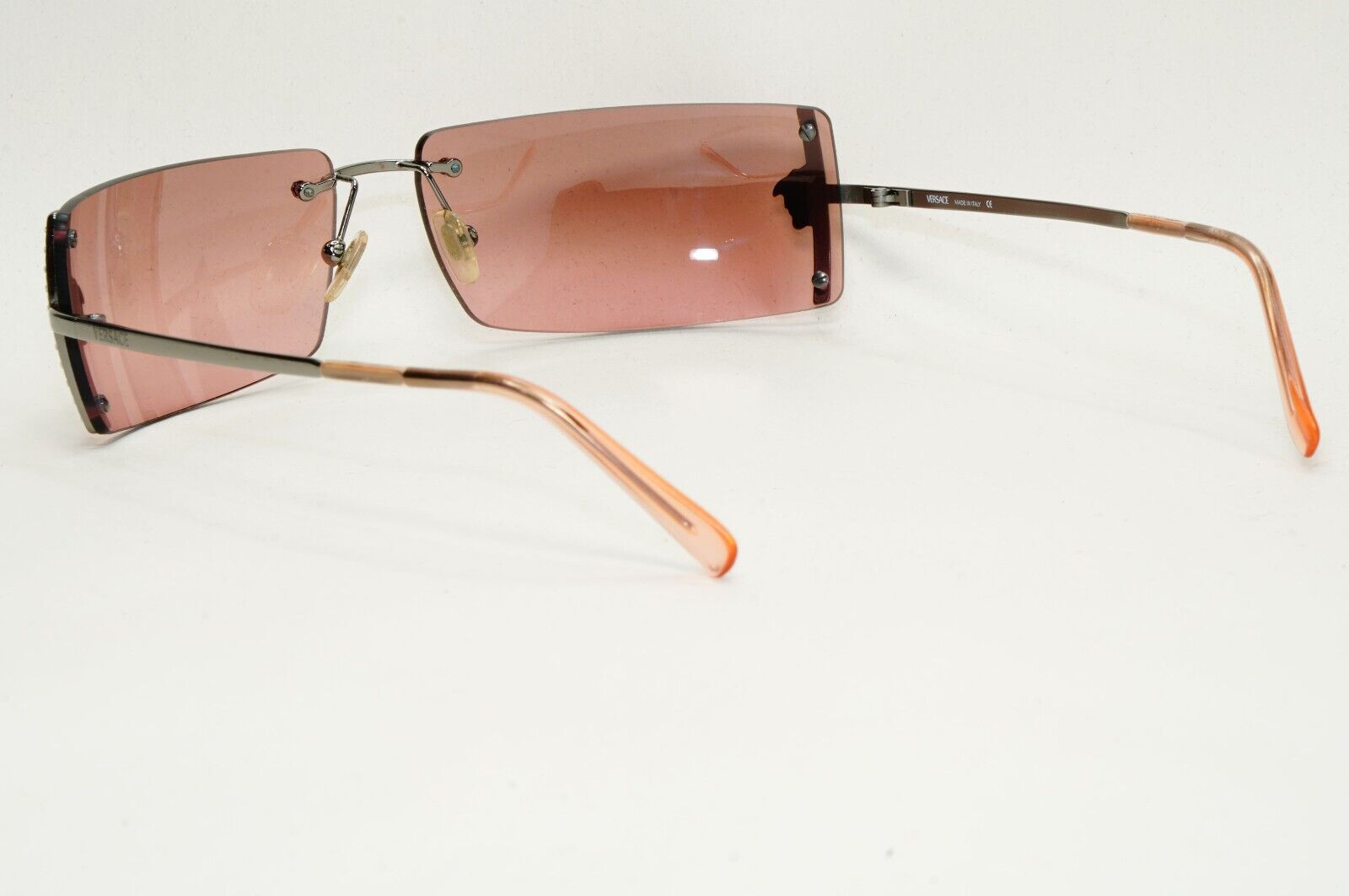 Versace Sunglasses 2003 Vintage Rimless Gunmetal Pink MOD N29/H 1001/7E 120824
