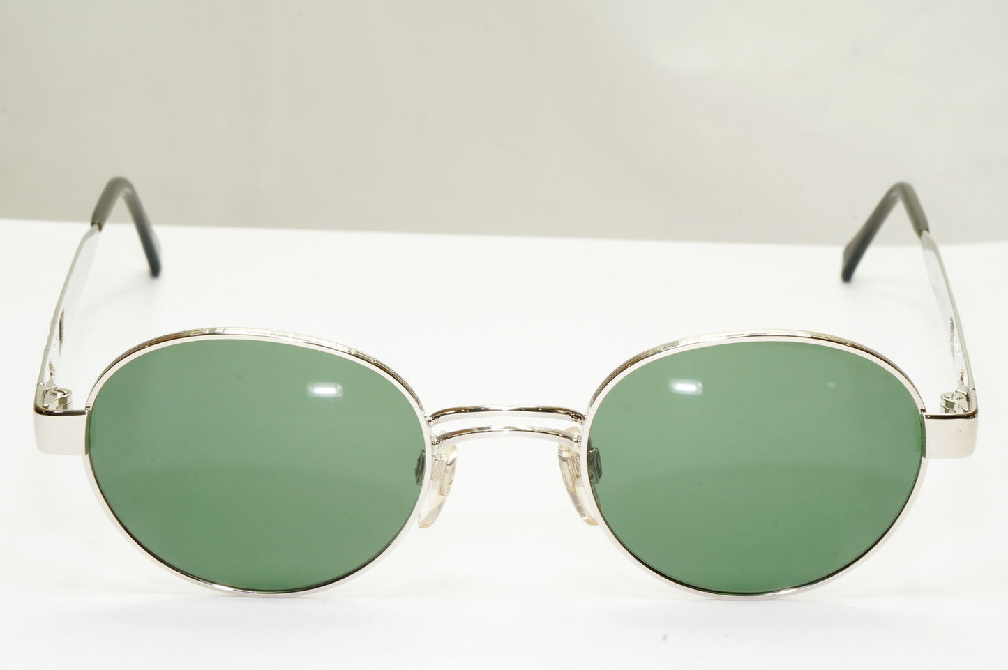 Emporio Armani Sunglasses 1997 Vintage Silver Round Green Eagle Metal 023-S 707