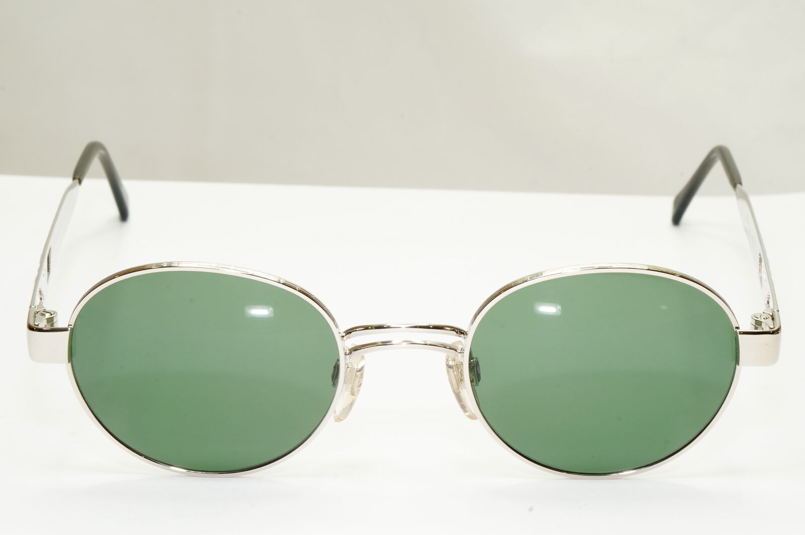 Emporio Armani Sunglasses 1997 Vintage Silver Round Green Eagle Metal 023-S 707
