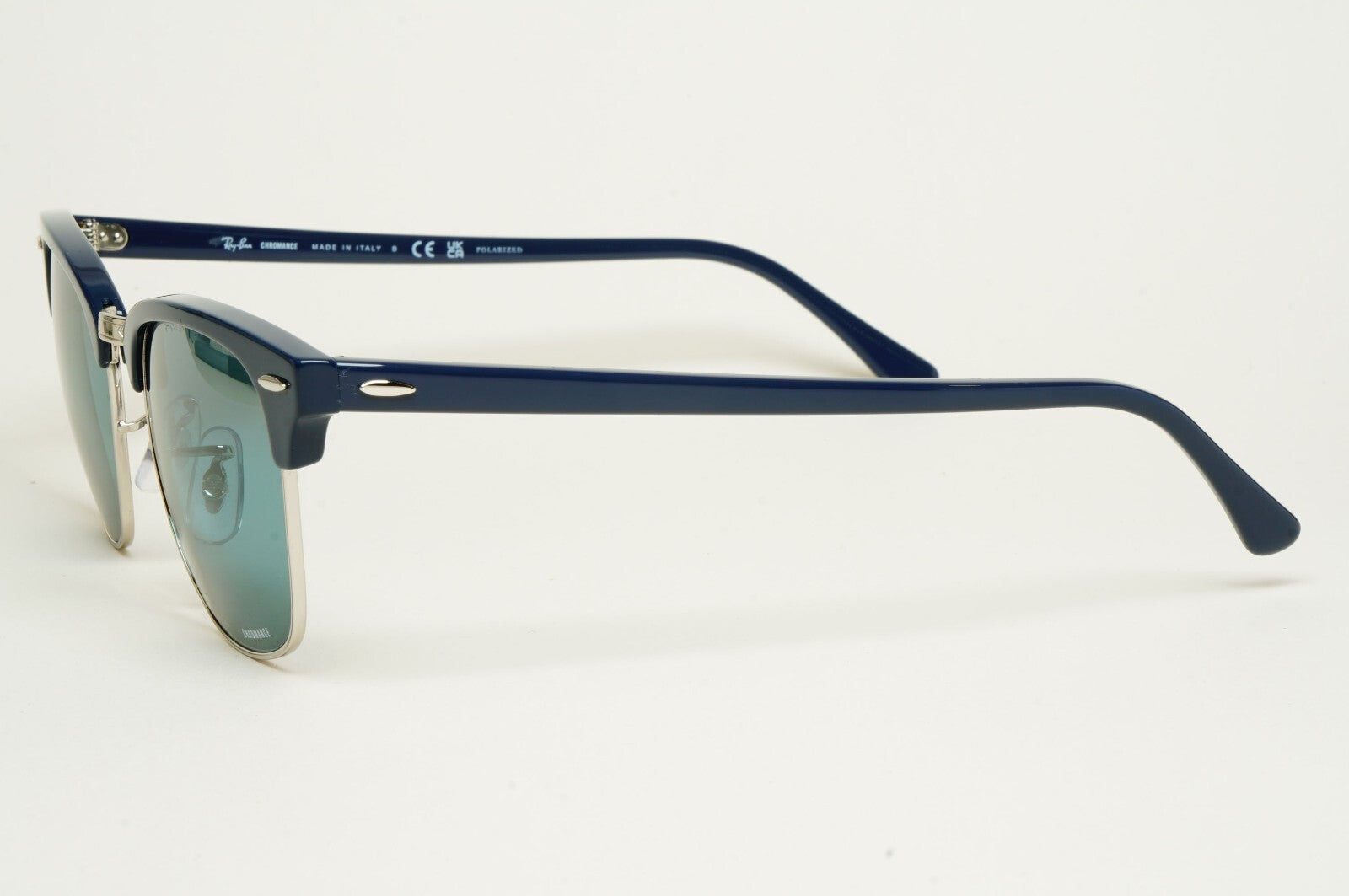 Ray-Ban Sunglasses Clubmaster Polarised Blue Chromance Mirror RB 3016 1366/G6