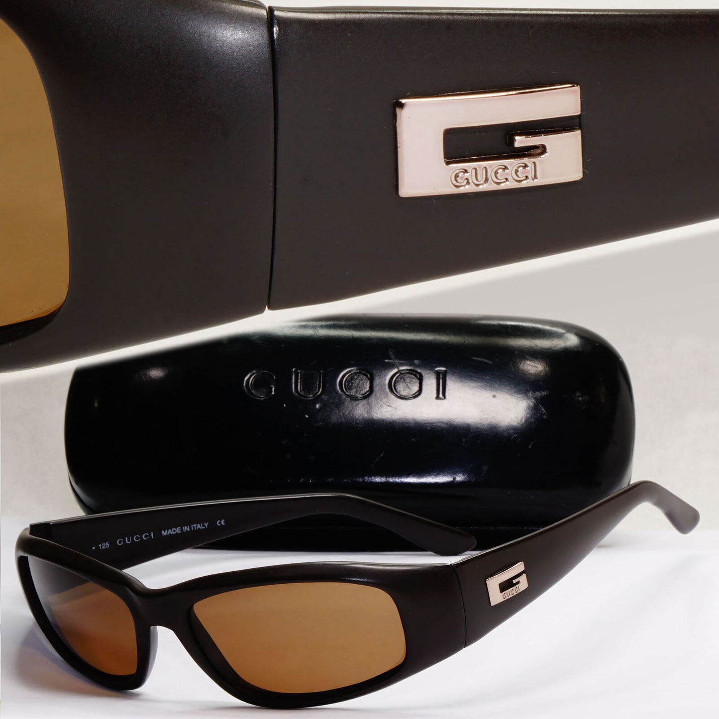 Gucci Sunglasses 1998 Vintage Dark Brown Wrap Retro GG 1178/S 8VC 130224