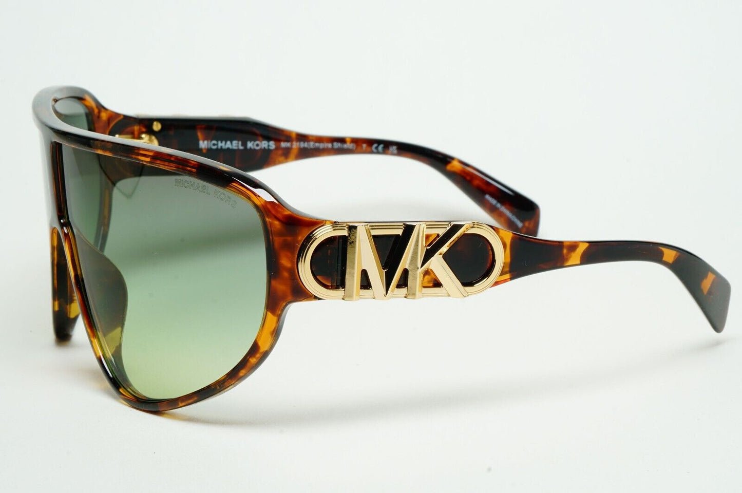 Michael Kors Sunglasses Brown Tortoise Green Shield MK 2194 Empire Shield 30060N