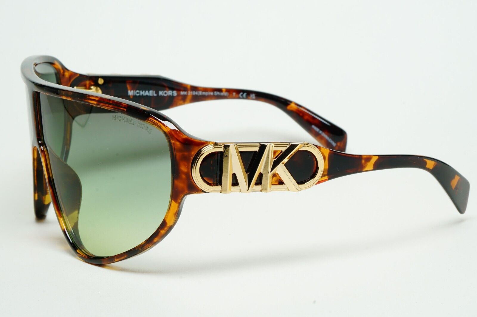 Michael Kors Sunglasses Brown Tortoise Green Shield MK 2194 Empire Shield 30060N