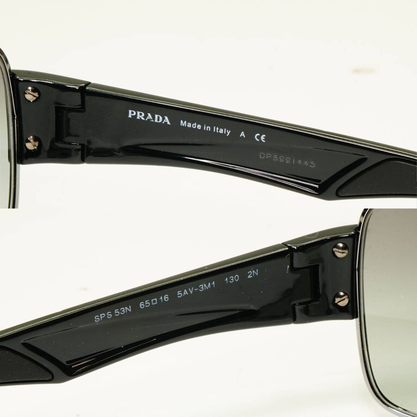 Prada Sunglasses Mens Black Grey Gradient Fade Square PS53NS SPS 53N 5AV-3M1 [a]