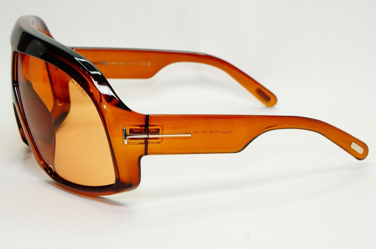 Tom Ford Sunglasses Cassius Brown Transparent Oversized Unisex FT0965 TF 965 45E