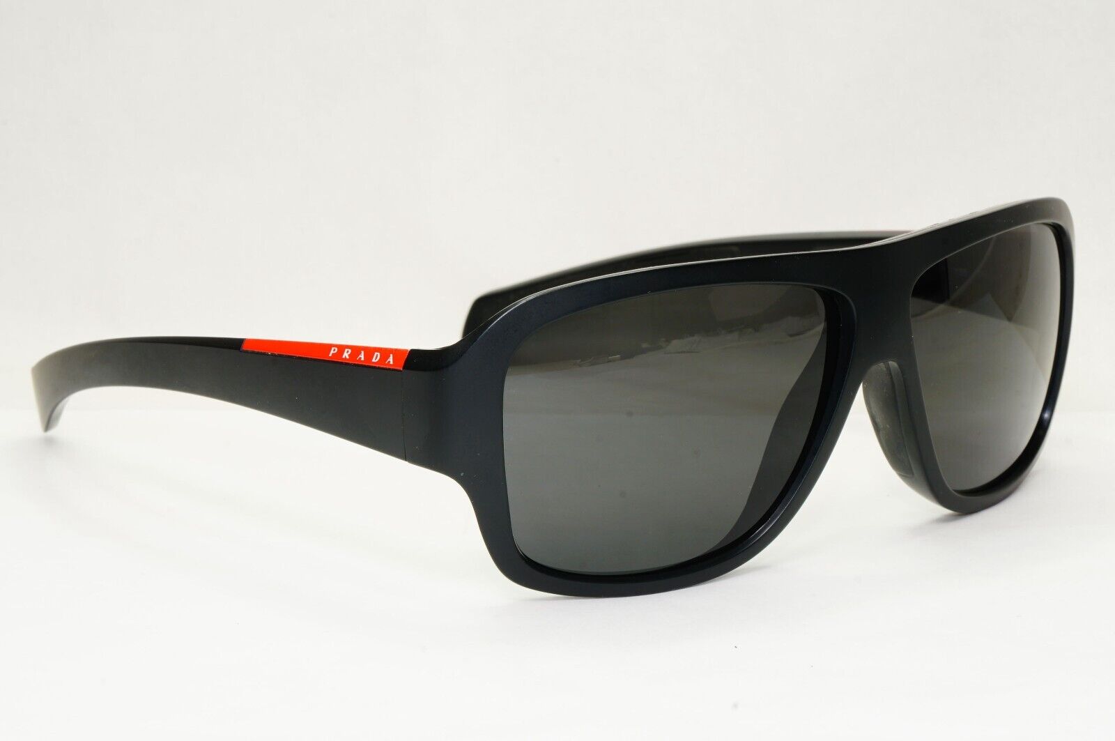 Prada Sunglasses 2007 Vintage Black Square Rossa PS02IS SPS 02I 1BO-1A1 111223