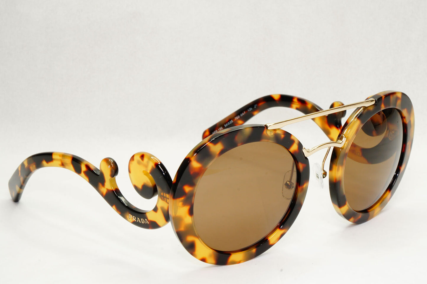 Prada Sunglasses Baroque Swirl Bridge Round Brown PR13SS SPR 13S 7S0-0A7 191223