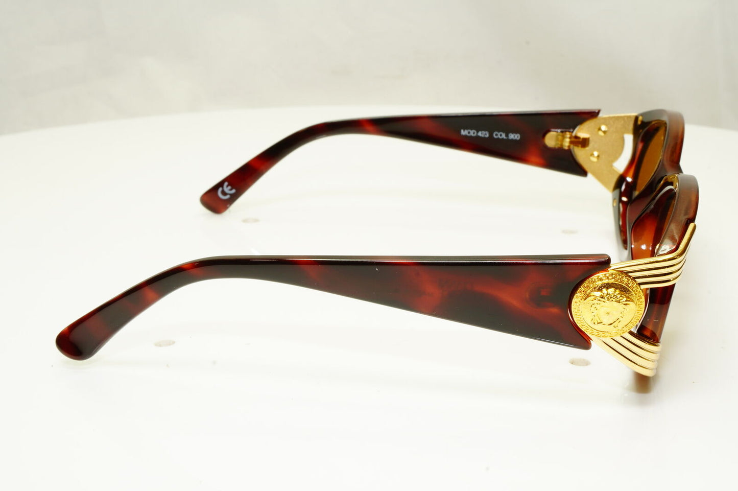 Gianni Versace 1996 Mens Vintage Brown Gold Medusa Sunglasses MOD 423 COL 900