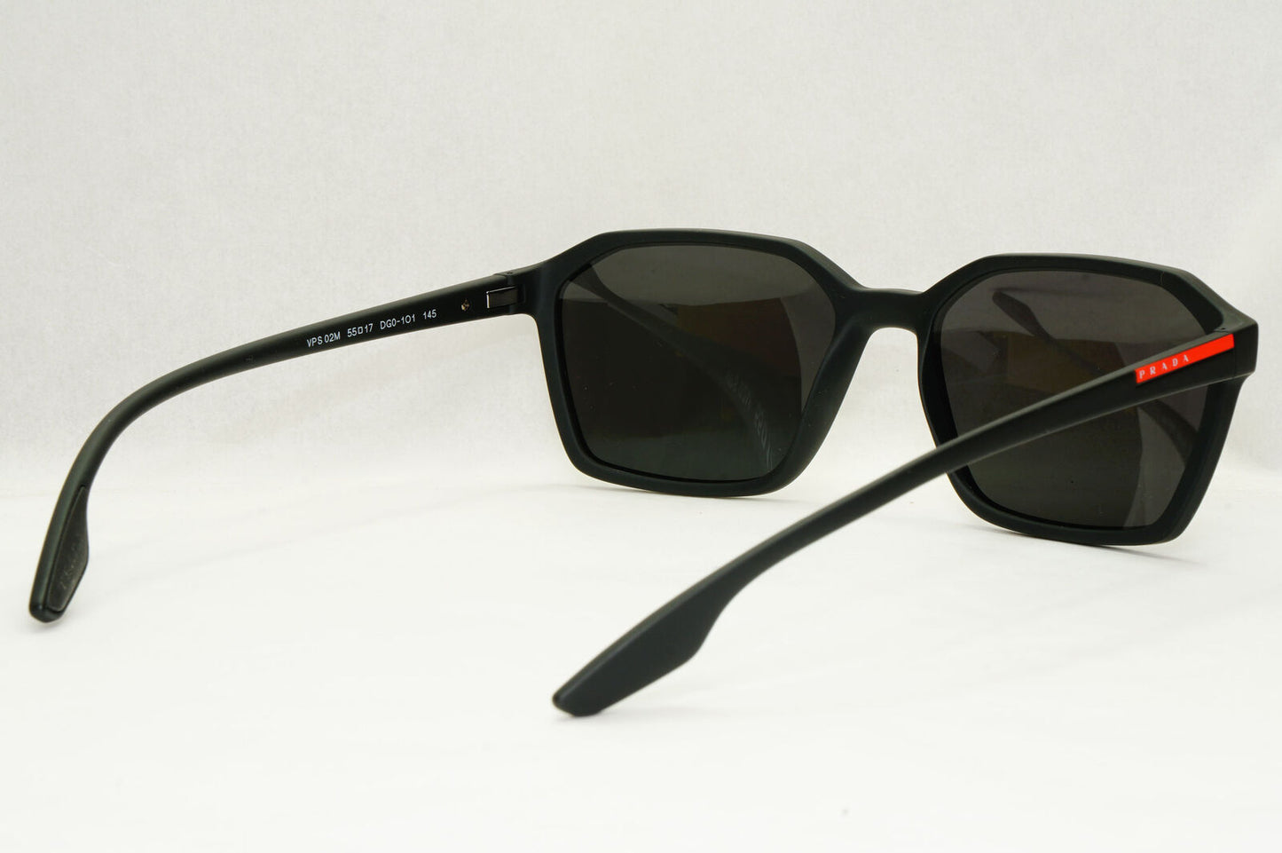 Prada Sunglasses Black Matte Square Angular PS02MV VPS 02M DG0-1O1 55mm