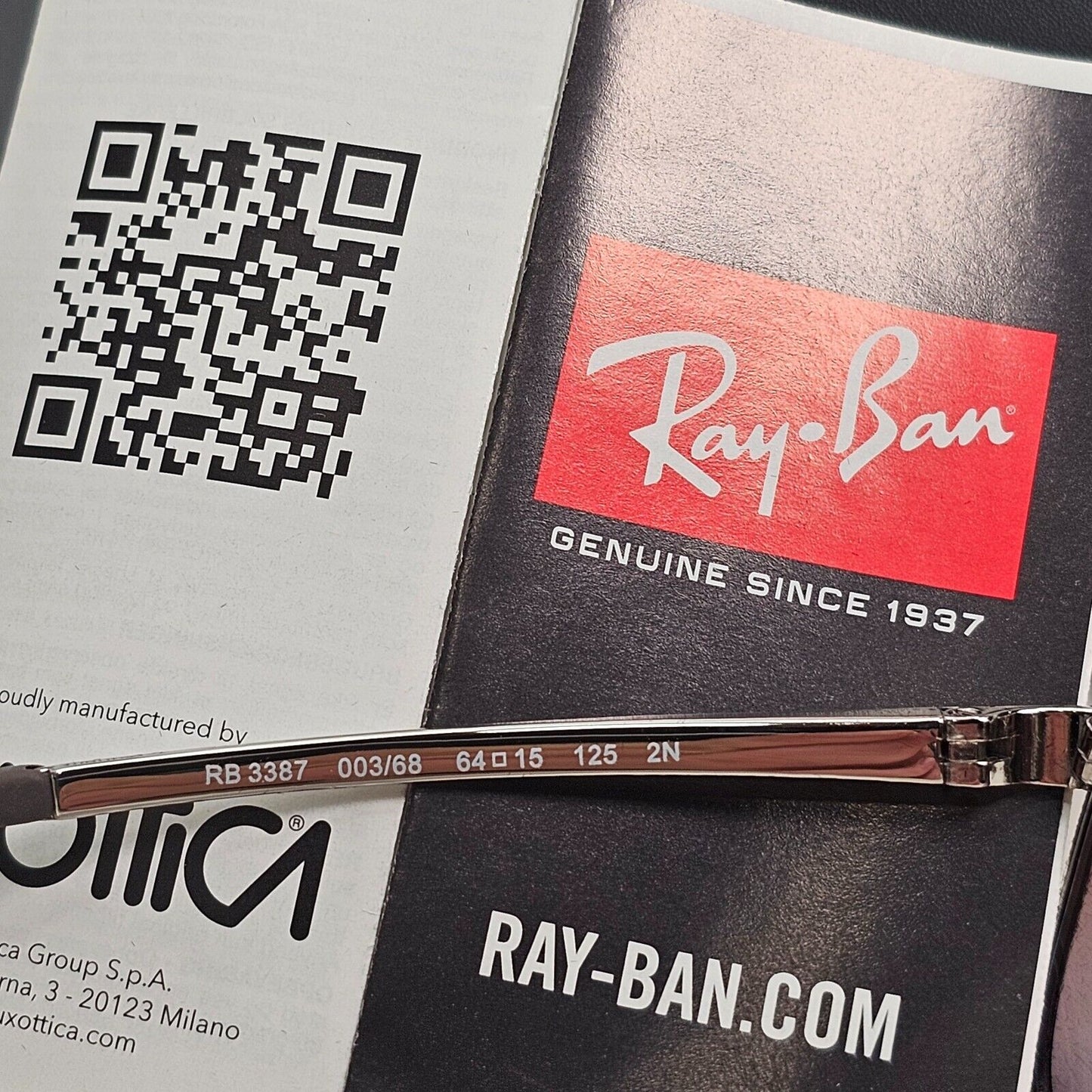 Ray-Ban Sunglasses 2013 Vintage Silver Brown Grey Wrap Pilot RB 3387 003/68 64mm
