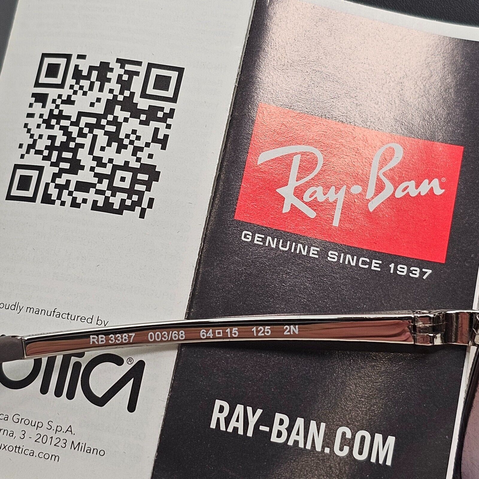 Ray-Ban Sunglasses 2013 Vintage Silver Brown Grey Wrap Pilot RB 3387 003/68 64mm