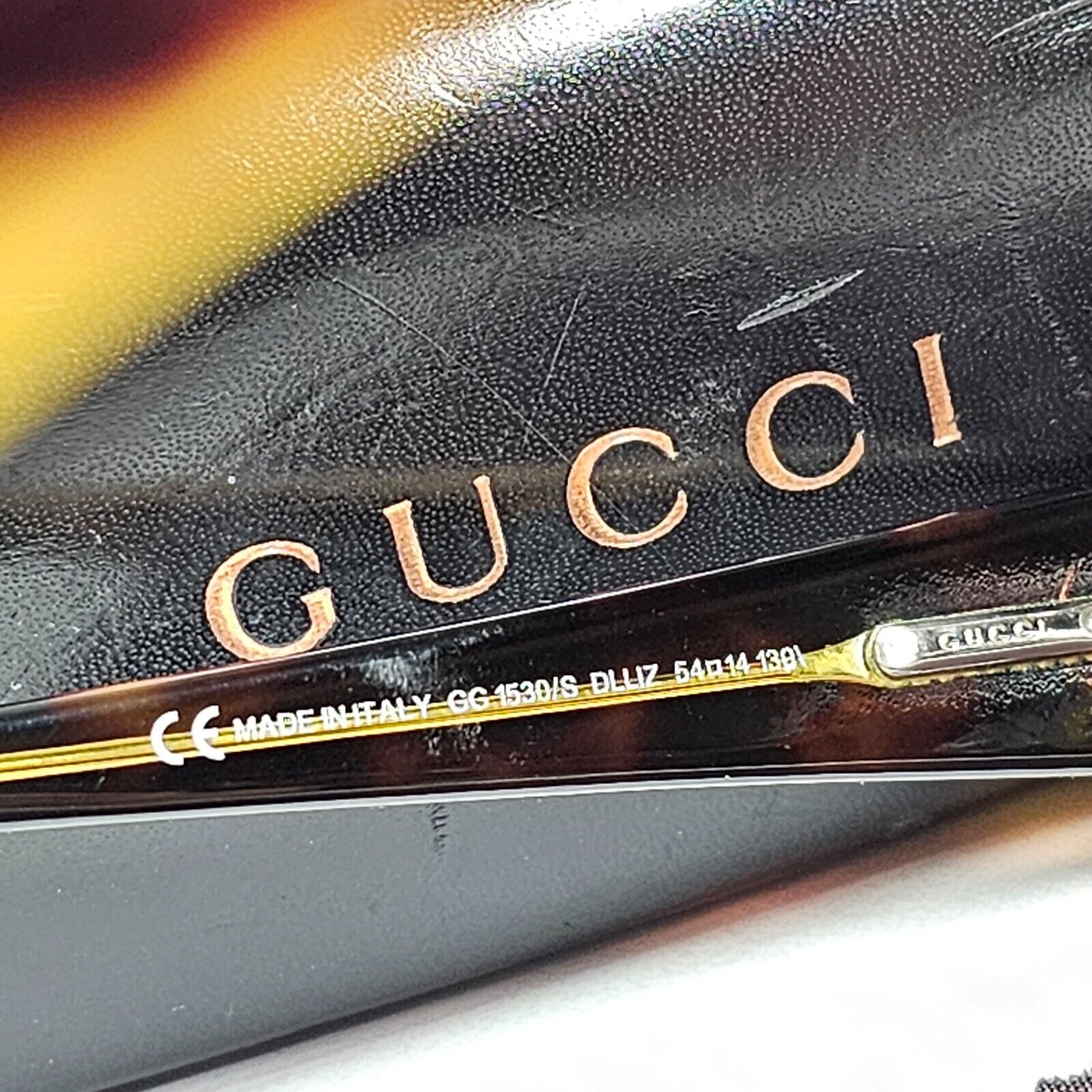 Gucci Sunglasses 1997 Vintage Brown Rectangle Tortoise GG 1530/S DLLIZ 051223