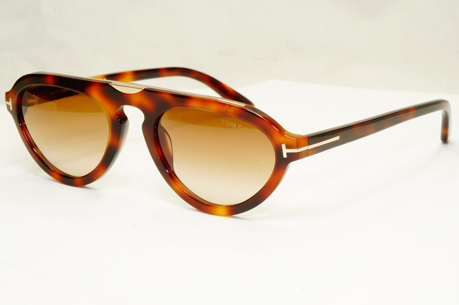Authentic Tom Ford Mens Havana Light Brown Gold Sunglasses Milo 02 TF 737 53F