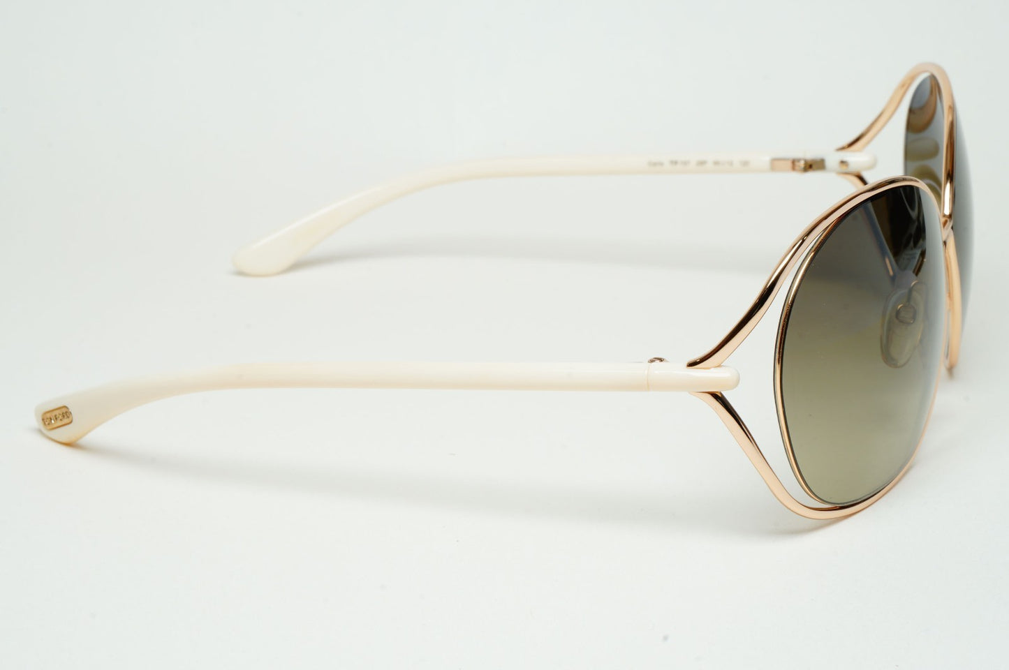 Tom Ford Sunglasses Carla Gold Grey Green Gradient White FT0157 TF 157 28P