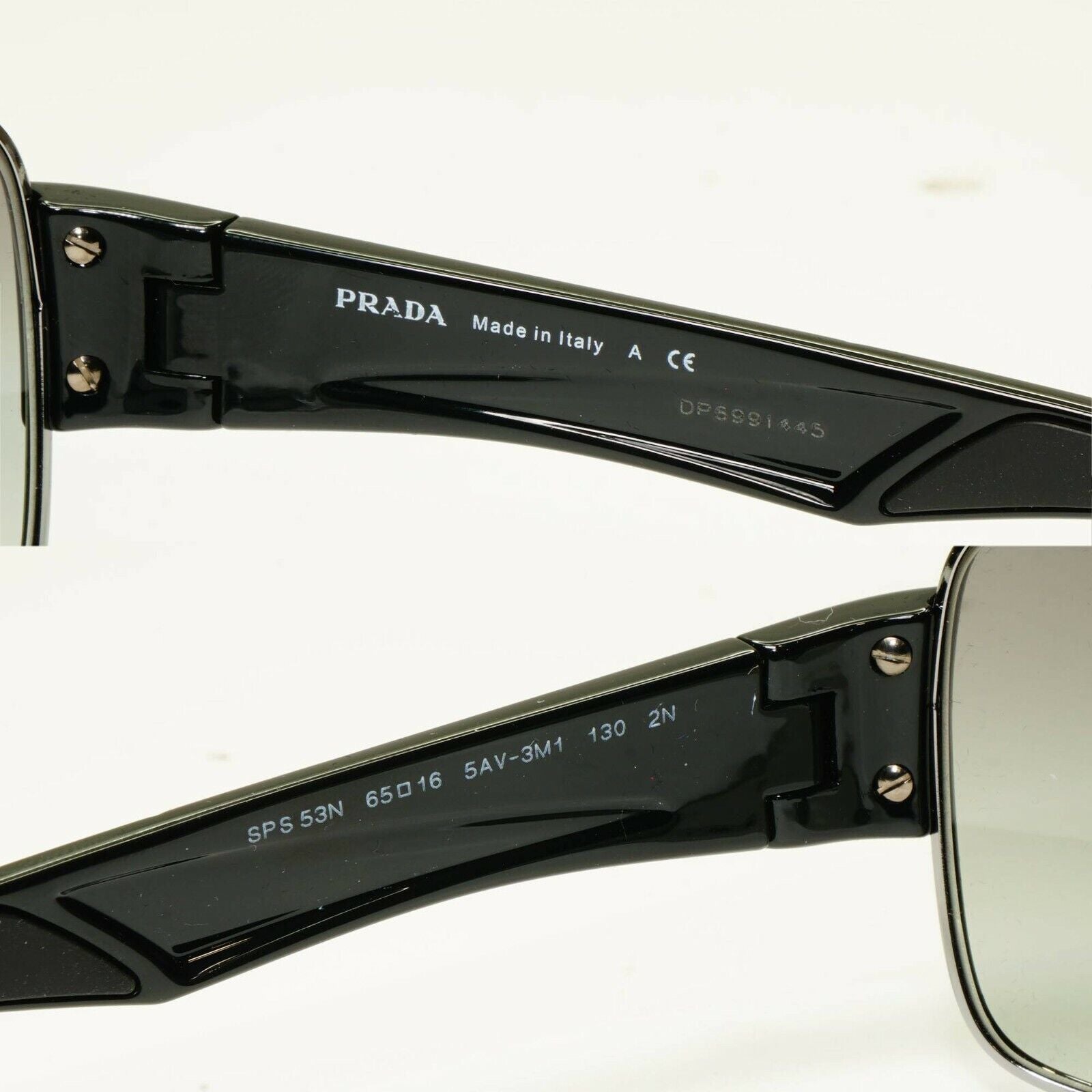 Prada Sunglasses Mens Black Grey Gradient Fade Square PS53NS SPS 53N 5AV-3M1