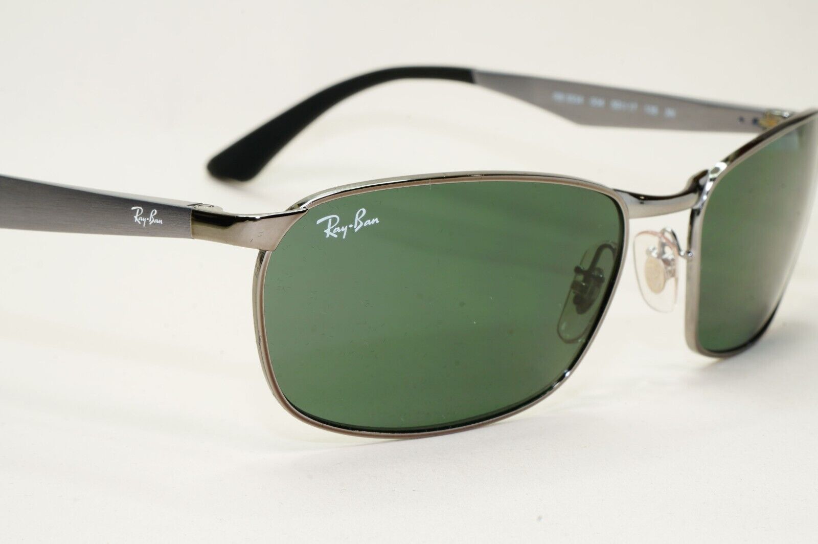 Ray-Ban Sunglasses Gunmetal Green Brushed Aluminium Metal RB 3534 004 59mm