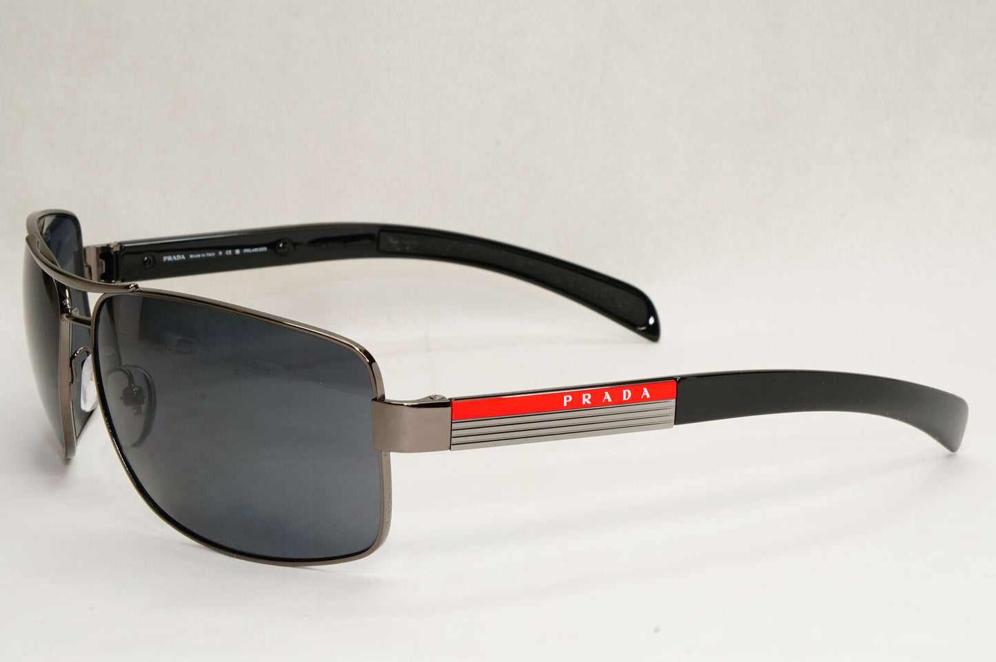Prada Sunglasses Polarised Navigator Gunmetal Black Grey PS54IS SPS 54I 5AV-5Z1