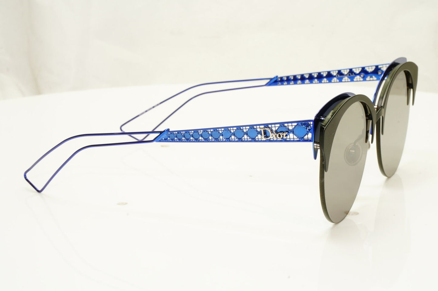Authentic Dior Womens Metal Sunglasses Black Blue Grey Diorama Club G5V2K