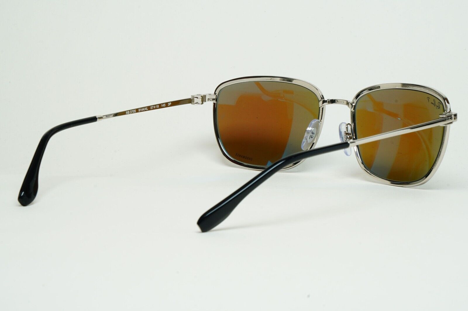 Ray-Ban Sunglasses Chromance Blue Mirror Polarized Black RB 3705 9144/4L 57mm