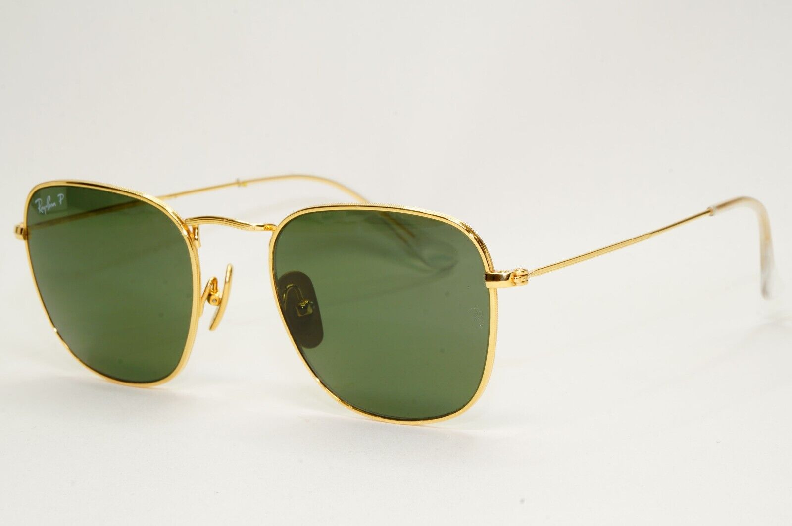 Ray-Ban Sunglasses Frank Titanium Polarized Gold Green RB 8157 9216/58 51mm