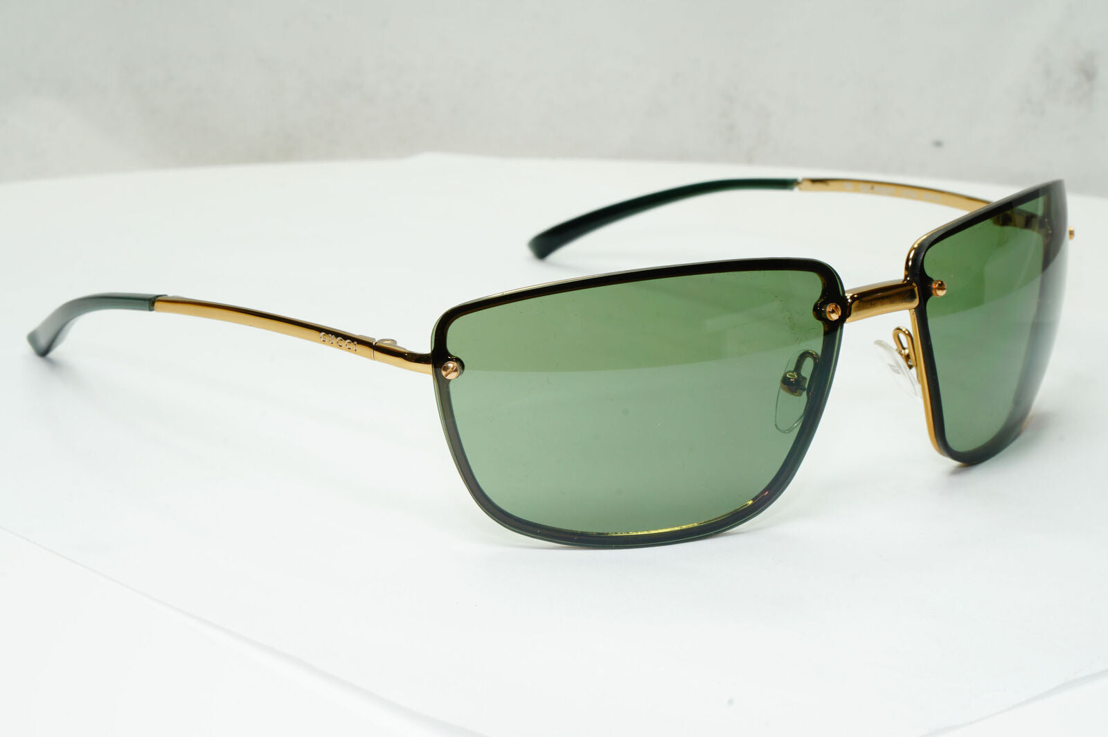 Gucci Sunglasses 1998 Vintage Wrap Gold Green Retro GG 1692/S 577IA 280323