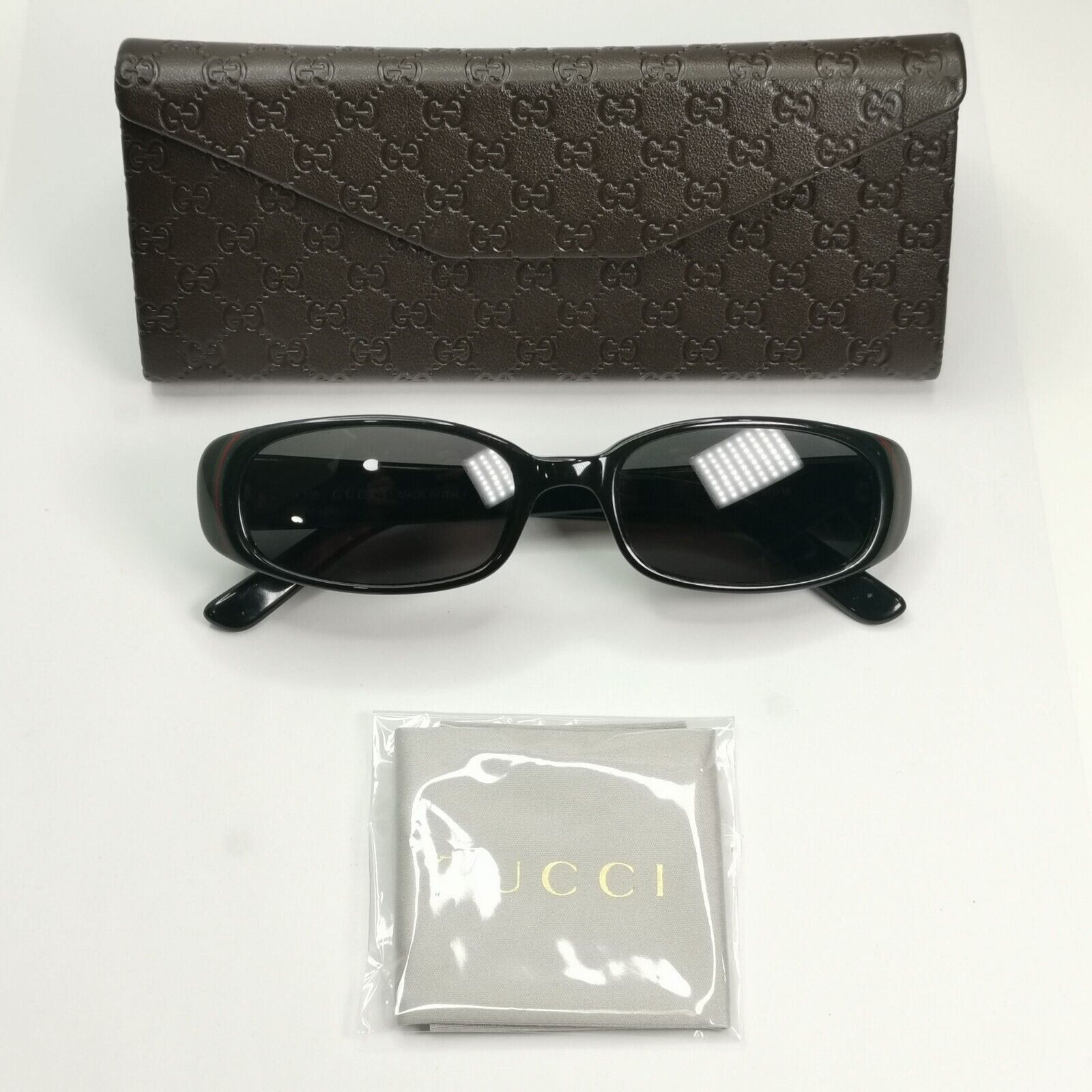 Gucci Sunglasses 1997 Vintage Black Retro Rectangle Small GG 2452/S E5W 210125