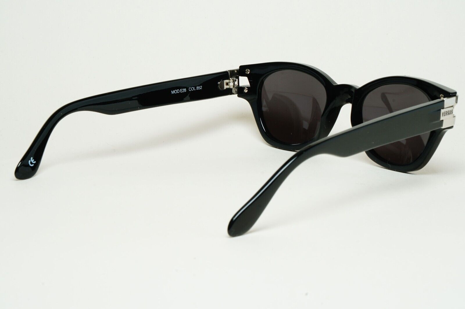 Versus Sunglasses 1996 by Gianni Versace Vintage Black Silver MOD E28 COL 852