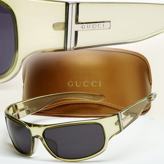Gucci Sunglasses 1999 Vintage Green Black Wrap GG 1568/S CBSBN 120125