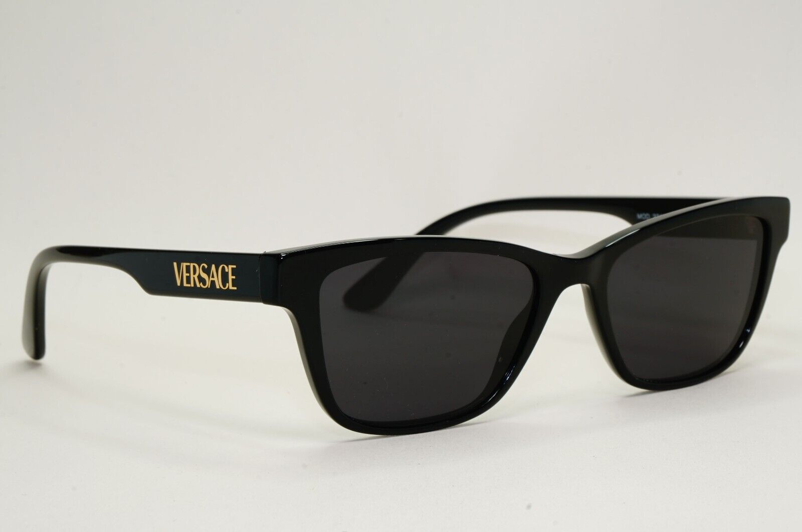 Versace Sunglasses Black Gold Letters Rectangle MOD VE 3316 GB1 55mm