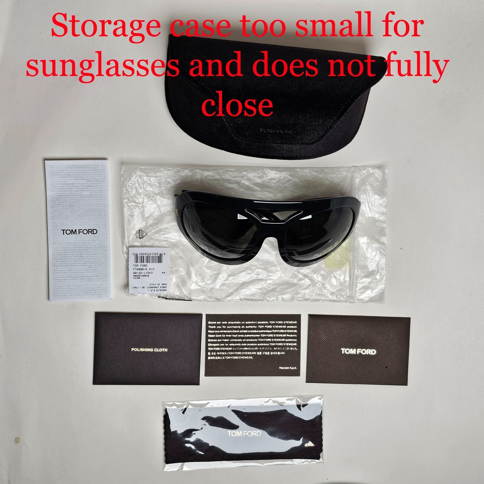 Tom Ford Sunglasses Serena-02 Black Wrap Ski Large Oversized FT0886 TF 886 01A