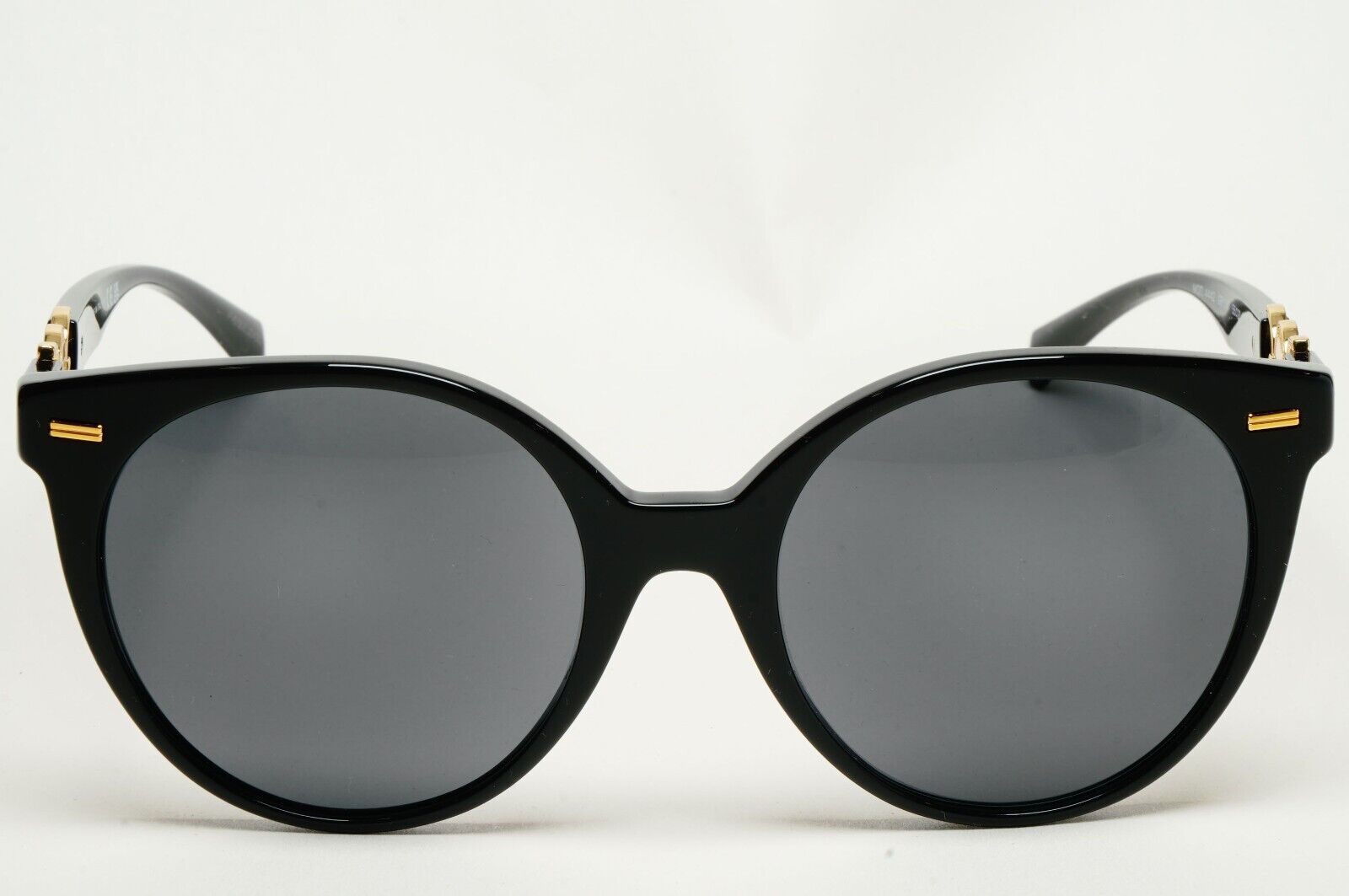 Versace Sunglasses Round Oversized Black Grey Gold Medusa MOD VE 4442 GB1/87