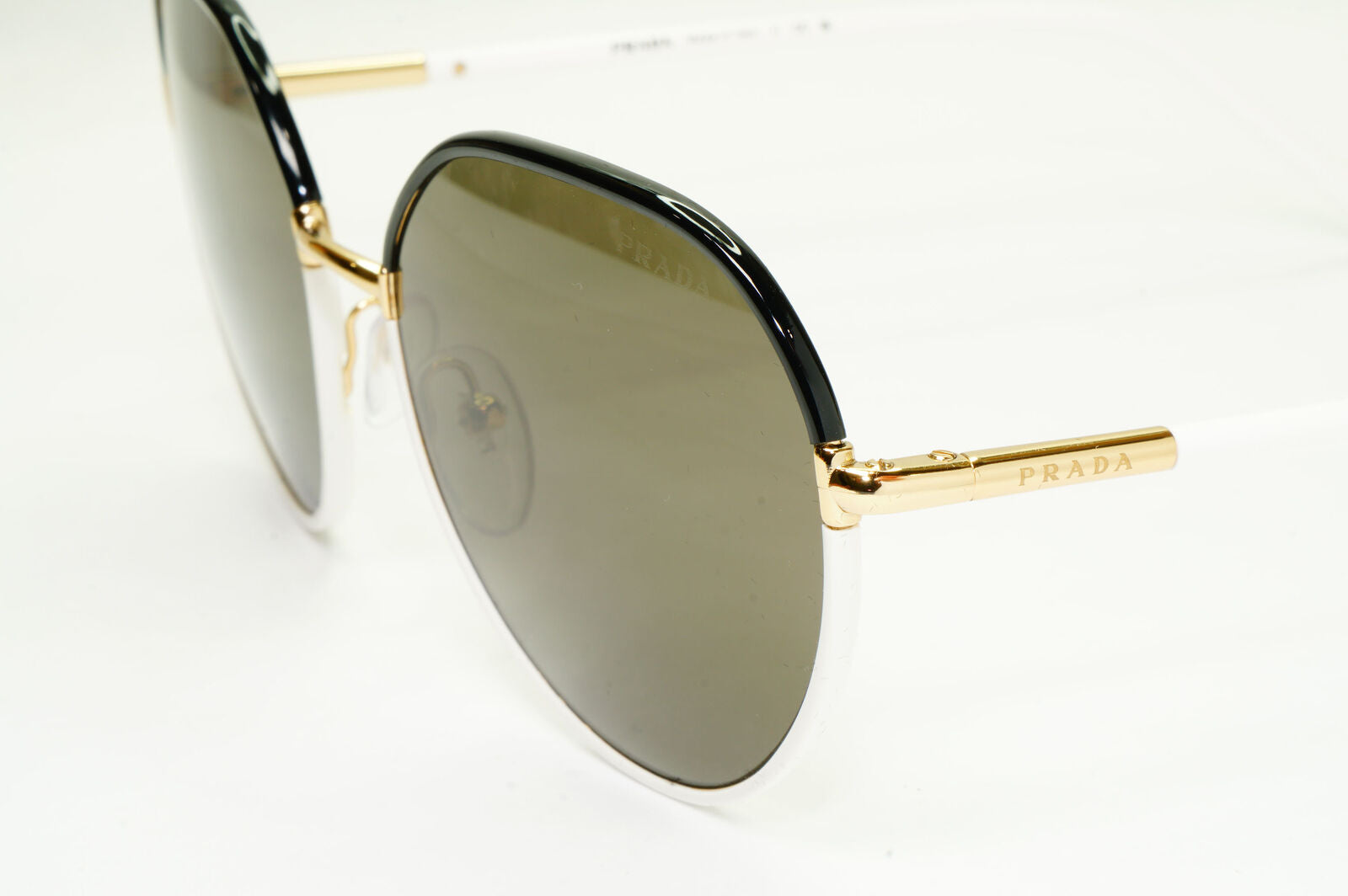 Prada Sunglasses Brown Gold Black White Round PR65XS SPR 65X YC4-5G1